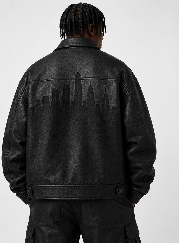 Signature Leather Zip Jacket  New York State of Thinking