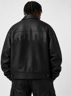 Signature Leather Zip Jacket  New York State of Thinking
