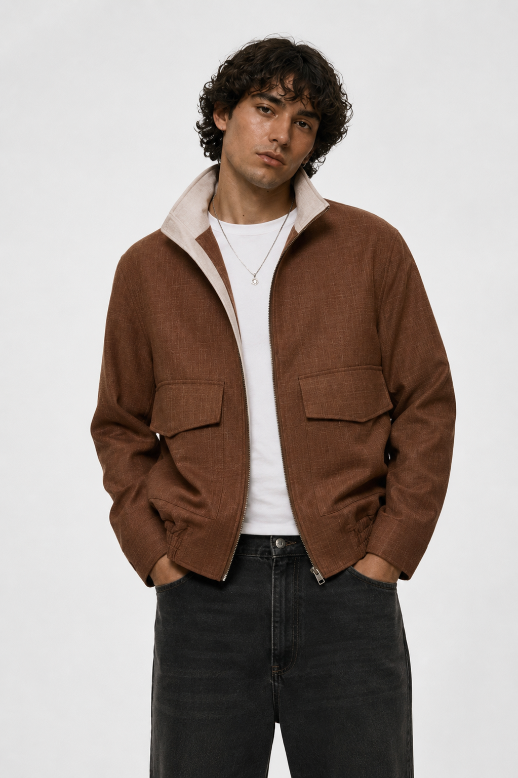 Zip Utility Jacket – Brown