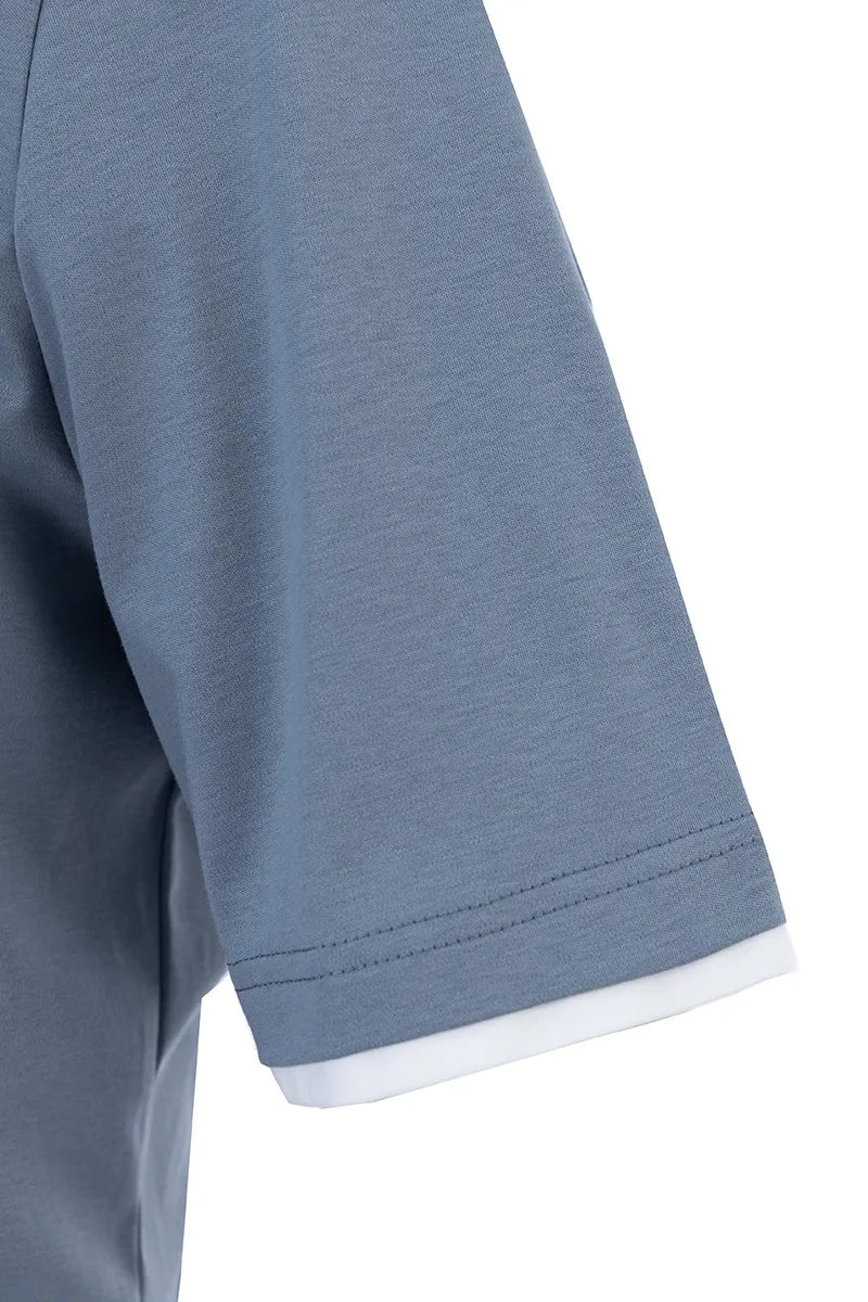 Short Sleeve Crew Neck T-Shirt - Blue