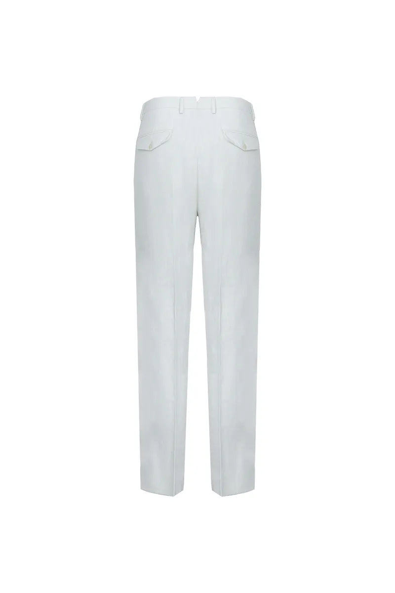 Linen Tailored Trousers - White
