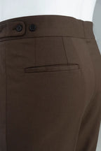 Relaxed Pleated Wool Trousers with Side Adjusters
