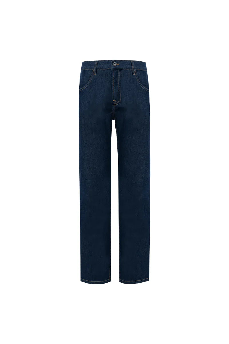 Straight-Leg Dark Wash Jeans