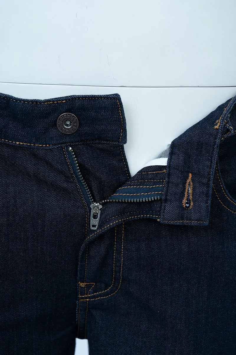 Straight-Leg Dark Wash Jeans