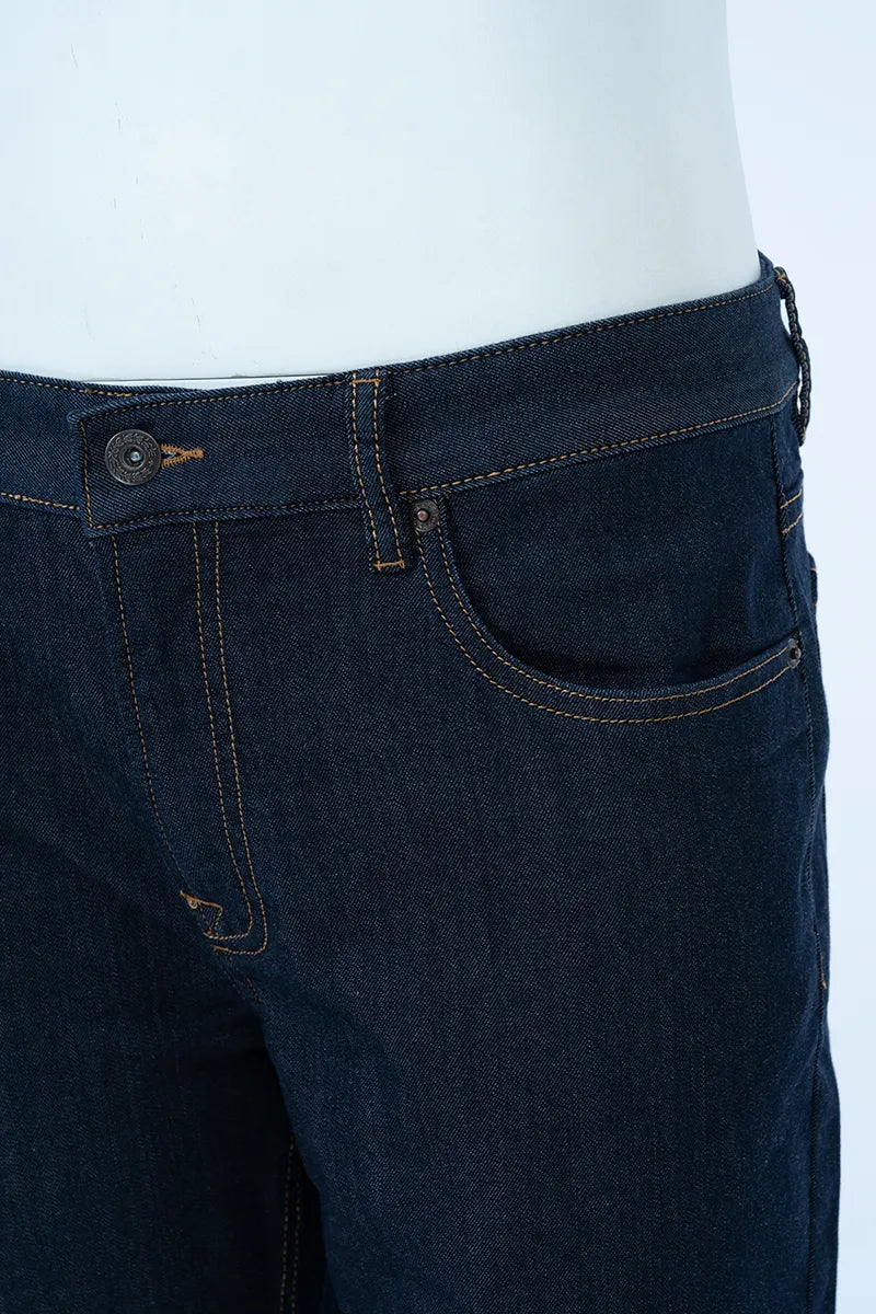 Straight-Leg Dark Wash Jeans