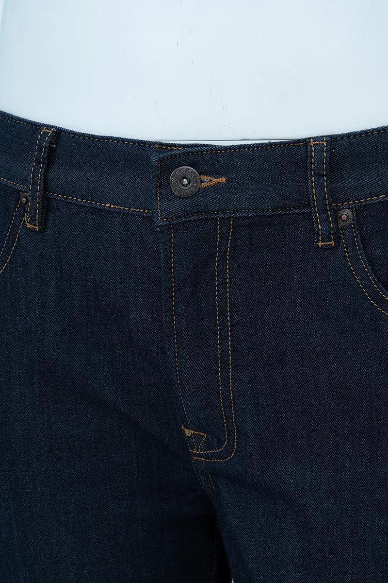 Straight-Leg Dark Wash Jeans