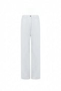 High-Waisted Wide-Leg Cotton Stretch Trousers