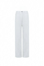 High-Waisted Wide-Leg Cotton Stretch Trousers