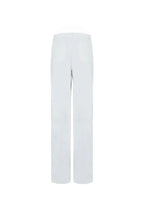 High-Waisted Wide-Leg Cotton Stretch Trousers