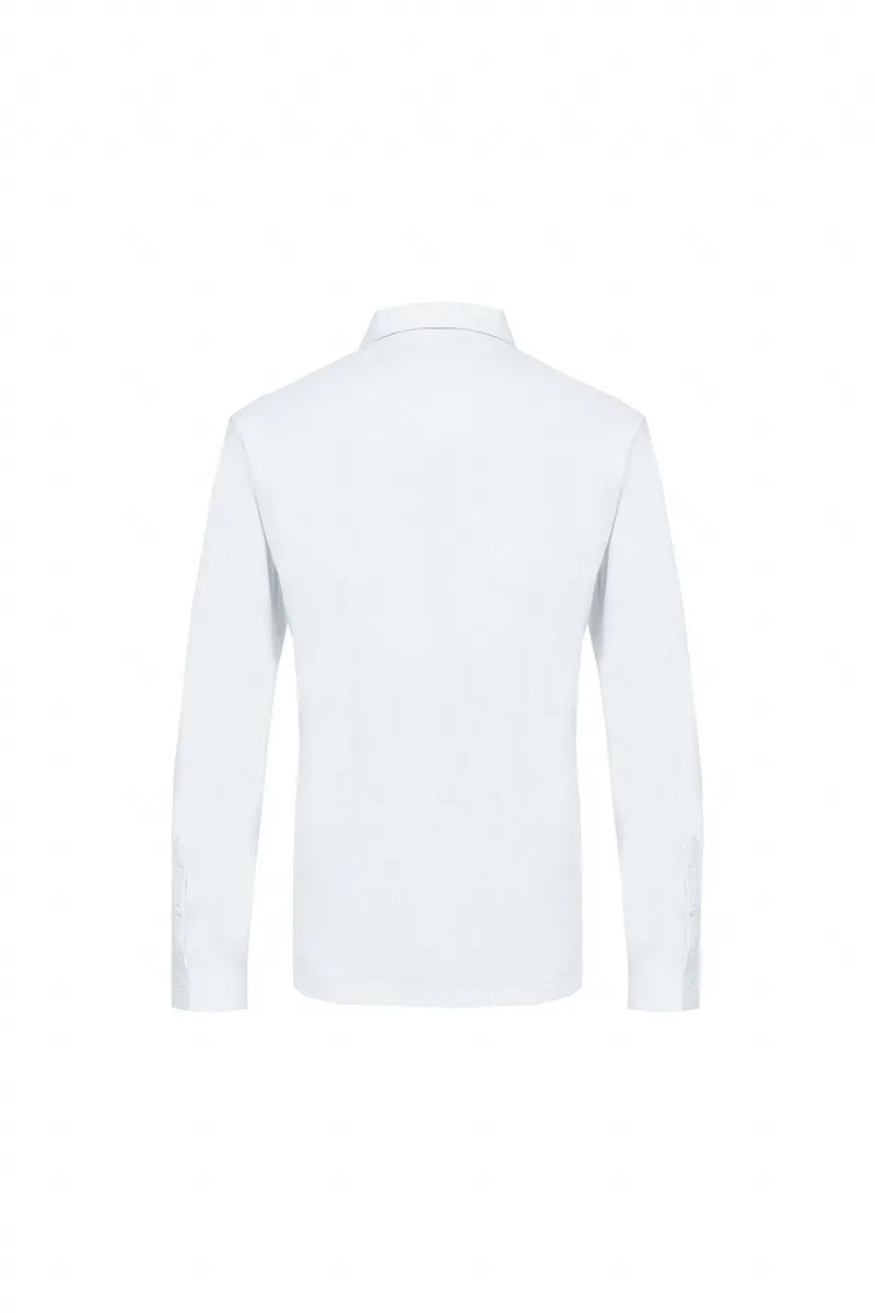 Men’s Long-Sleeve Polo Shirt – White