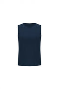 Navy Sleeveless Cotton T-Shirt