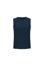 Navy Sleeveless Cotton T-Shirt