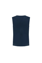 Navy Sleeveless Cotton T-Shirt