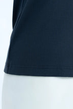 Navy Sleeveless Cotton T-Shirt