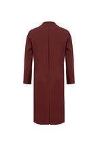 Deep Burgundy Relaxed-Fit Long Coat