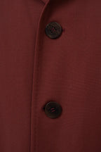 Deep Burgundy Relaxed-Fit Long Coat