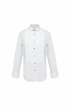 White Bib-Front Wing-Collar Dress Shirt