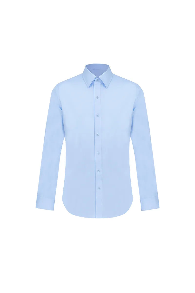Light Blue Classic Point-Collar Dress Shirt
