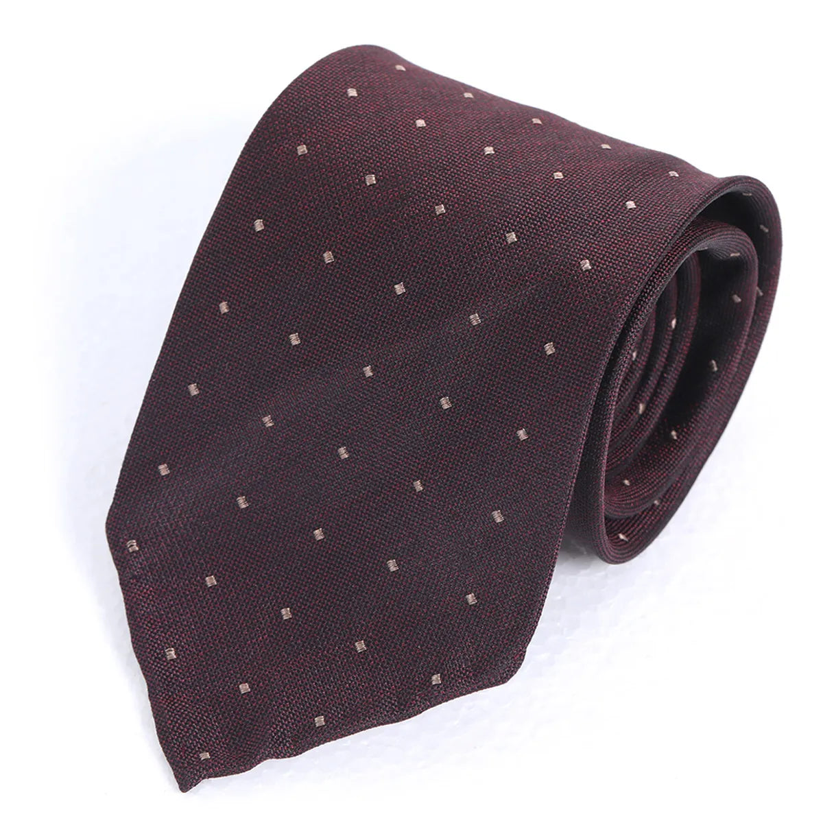 Burgundy Micro-Dot Silk Tie