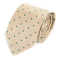 Beige Polka Dot Silk Tie