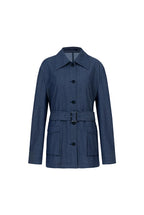 Belted Structured Jacket – Navy