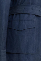 Belted Structured Jacket – Navy
