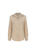 Silk Cuban Collar Shirt - Beige