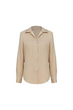 Silk Cuban Collar Shirt - Beige