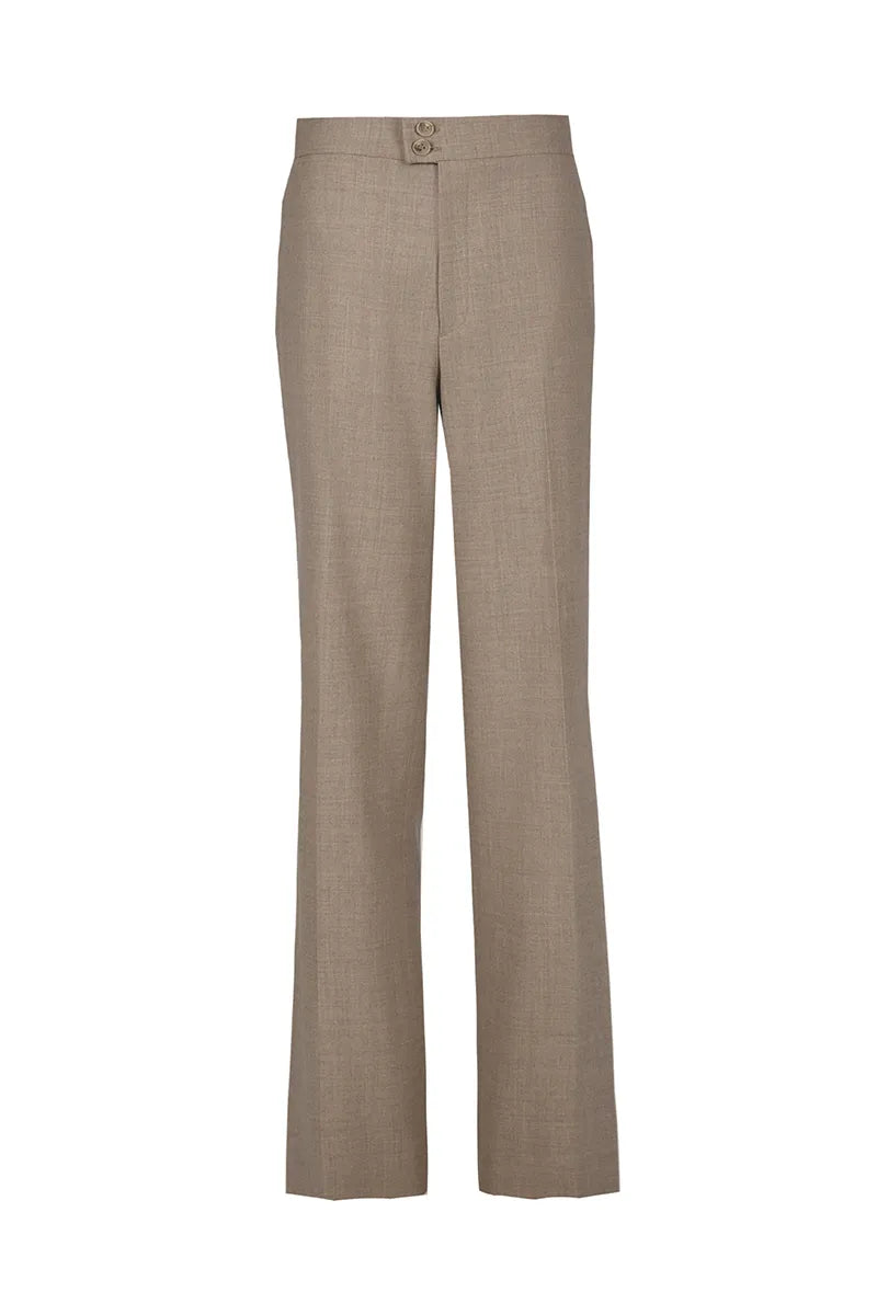 High-Waisted Wool Wide-Leg Trousers