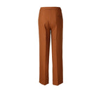 High-Waisted Pleated Wide-Leg Trousers - Burnt Orange