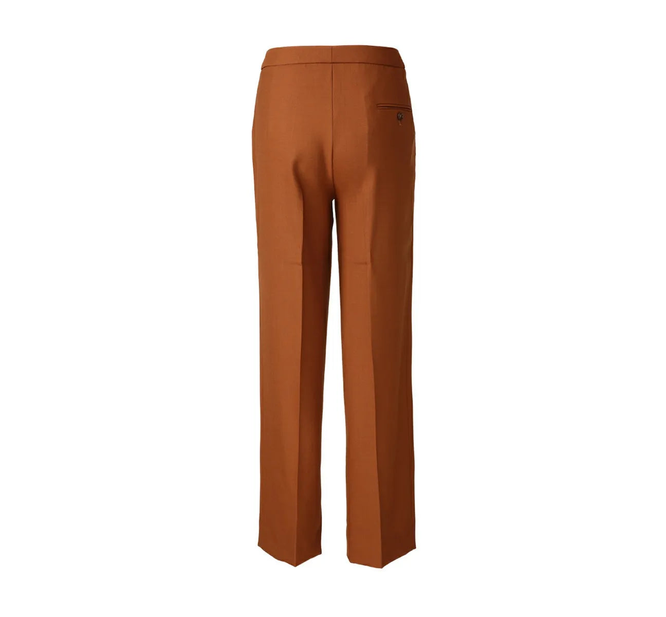 High-Waisted Pleated Wide-Leg Trousers - Burnt Orange
