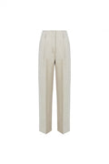 High-Rise Straight-Leg Trousers – Stone