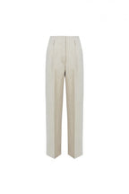 High-Rise Straight-Leg Trousers – Stone