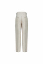 High-Rise Straight-Leg Trousers – Stone