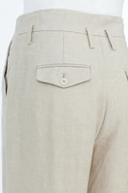High-Rise Straight-Leg Trousers – Stone