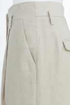 High-Rise Straight-Leg Trousers – Stone