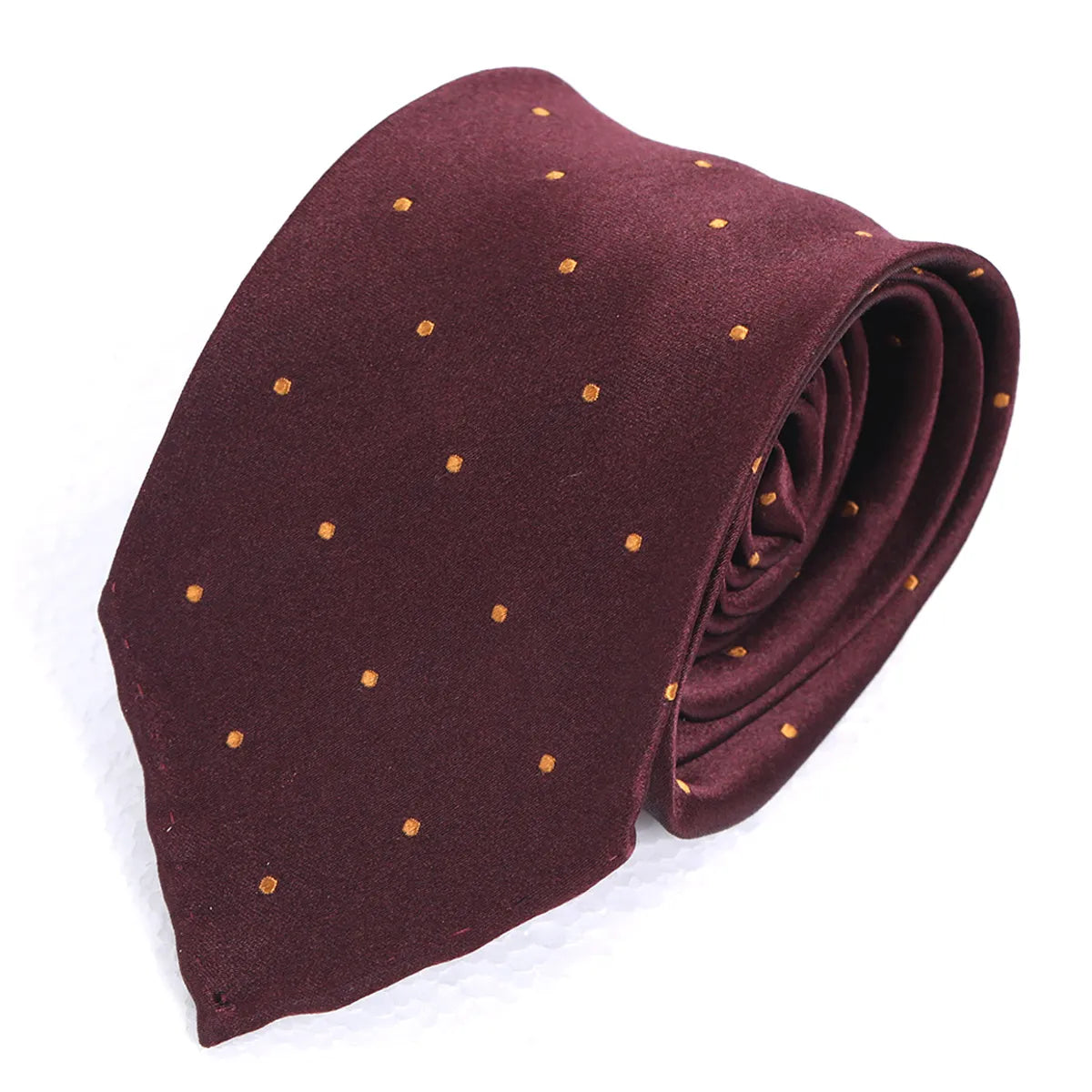 Polka Dot Silk Tie – Burgundy