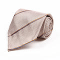 Herringbone Stripe Silk Tie – Champagne Beige