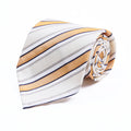 Striped Silk Tie – Ivory, Gold & Navy