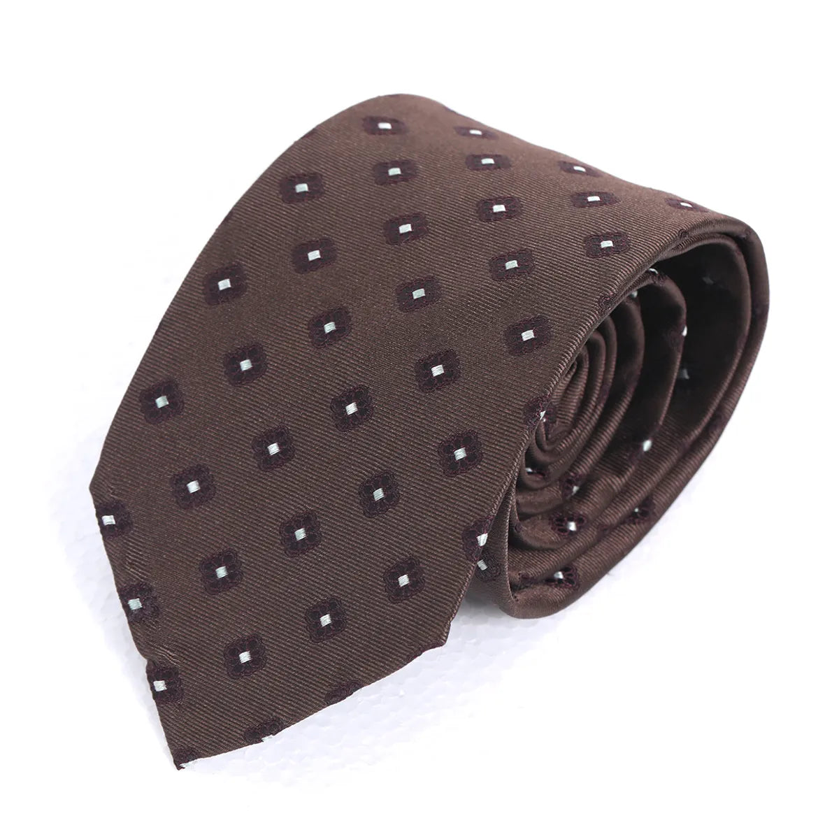 Micro Dot Silk Tie – Chocolate Brown