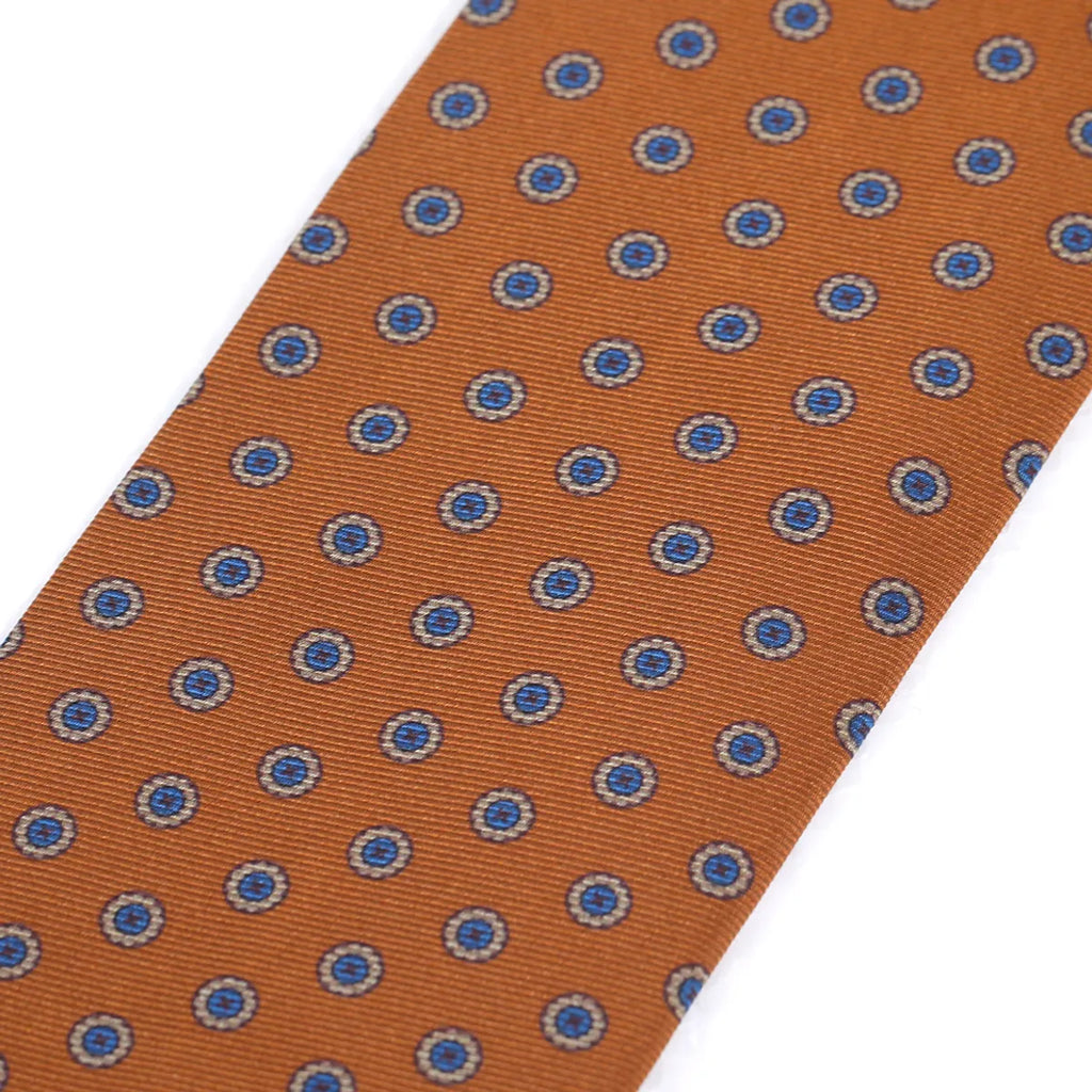 Rust Orange Medallion Silk Tie