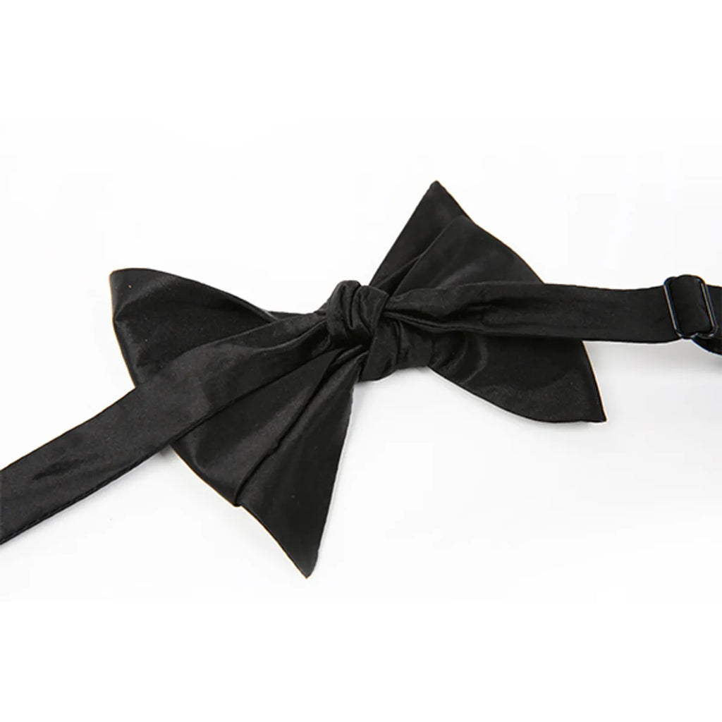 Classic Black Satin Bow Tie