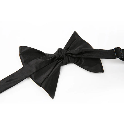 Classic Black Satin Bow Tie