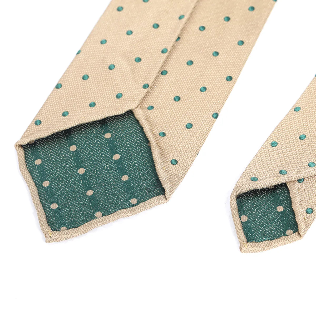 Beige Polka Dot Silk Tie