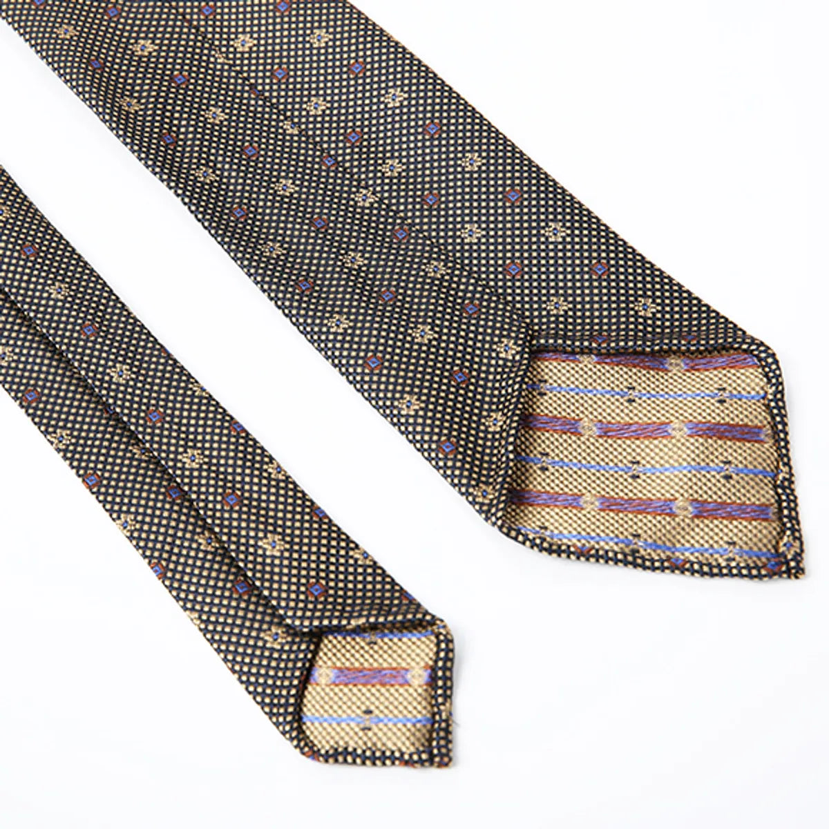 Navy Micro-Pattern Silk Tie