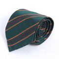 Striped Silk Tie – Forest Green with Gold & Burgundy