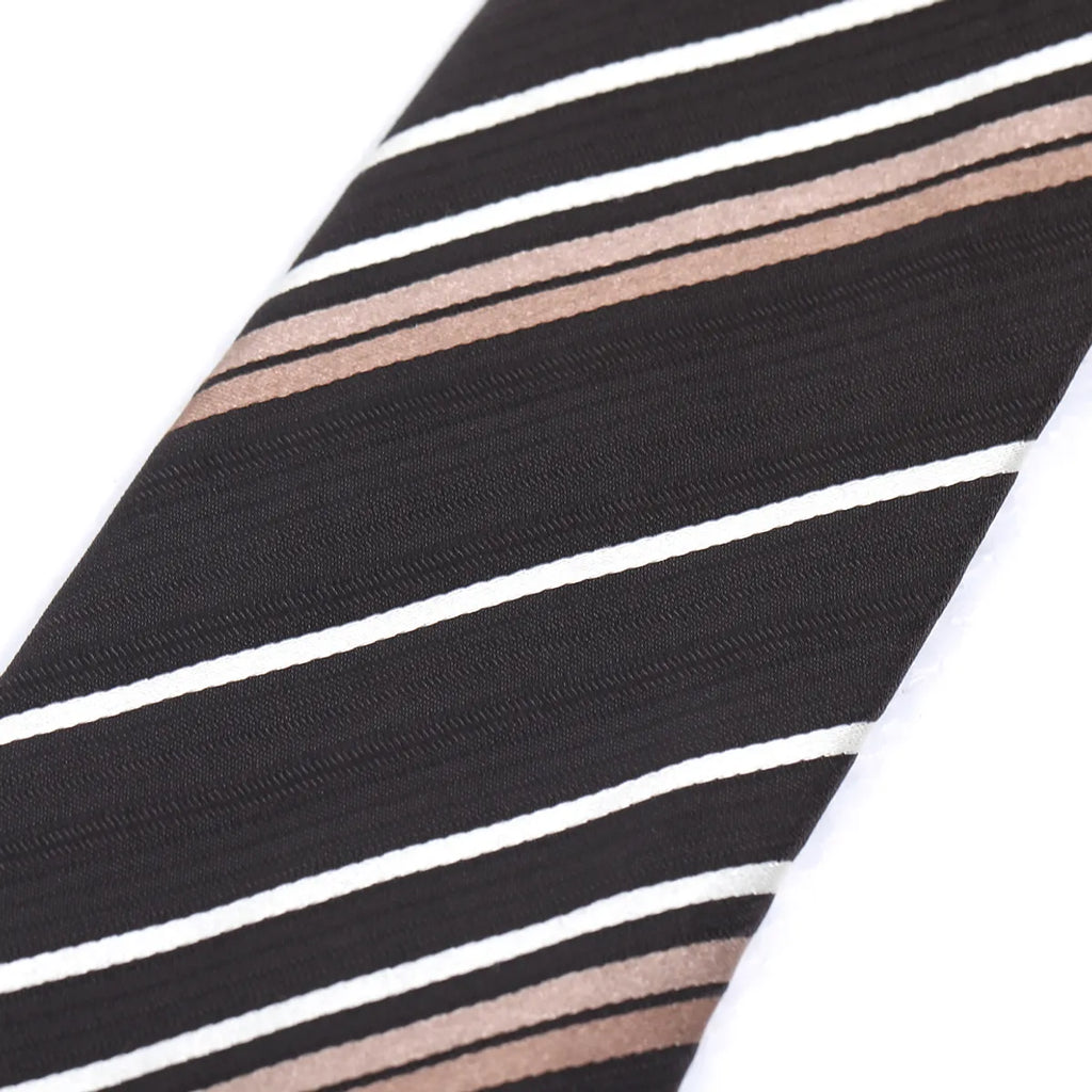 Black Stripe 100% Silk Tie