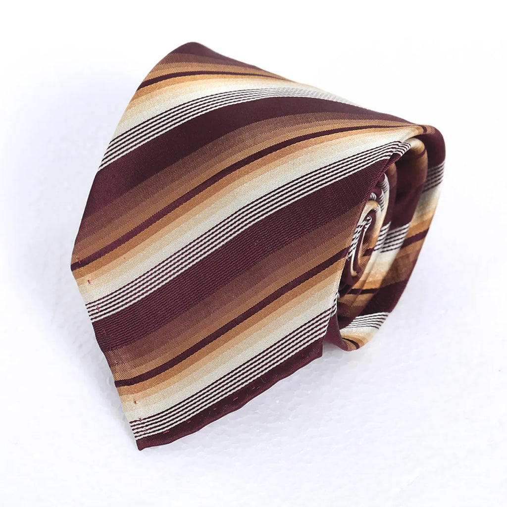 Brown Multi-Stripe Silk Tie
