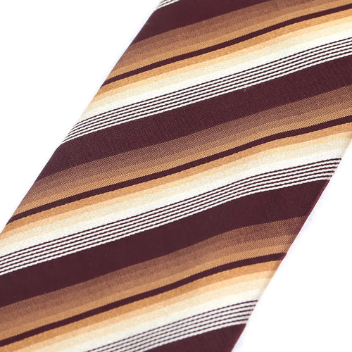 Brown Multi-Stripe Silk Tie