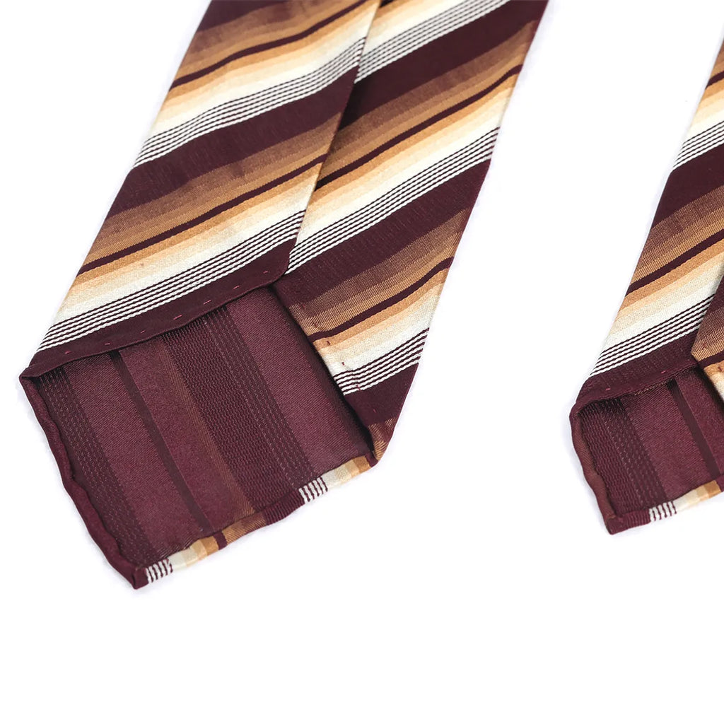 Brown Multi-Stripe Silk Tie